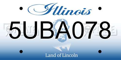 5UBA078 Illinois License Plate