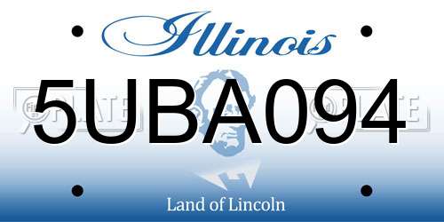 5UBA094 Illinois License Plate