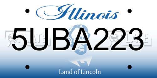 5UBA223 Illinois License Plate
