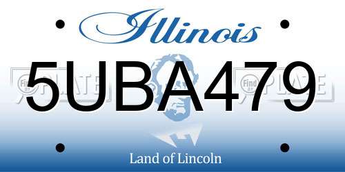 5UBA479 Illinois License Plate