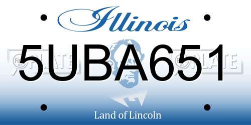 5UBA651 Illinois License Plate