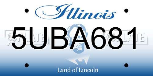 5UBA681 Illinois License Plate