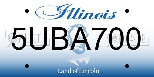 5UBA700 Illinois License Plate