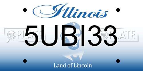 5UBI33 Illinois License Plate