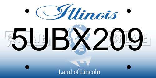 5UBX209 Illinois License Plate
