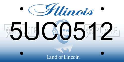 5UC0512 Illinois License Plate