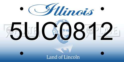 5UC0812 Illinois License Plate