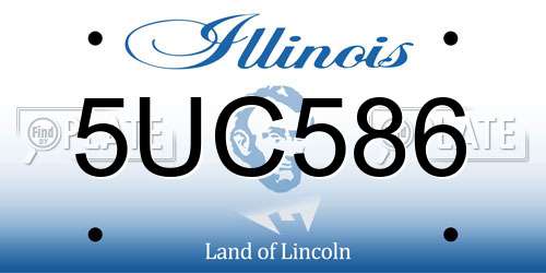 5UC586 Illinois License Plate
