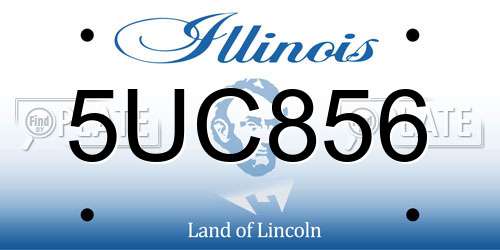 5UC856 Illinois License Plate