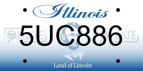 5UC886 Illinois License Plate