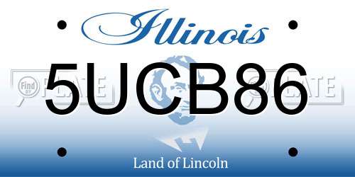5UCB86 Illinois License Plate