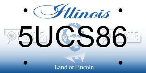 5UCS86 Illinois License Plate