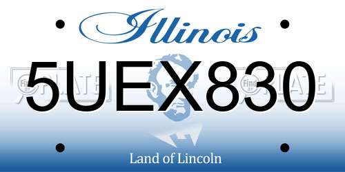 5UEX830 Illinois License Plate