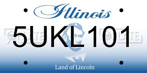 5UKL101 Illinois License Plate