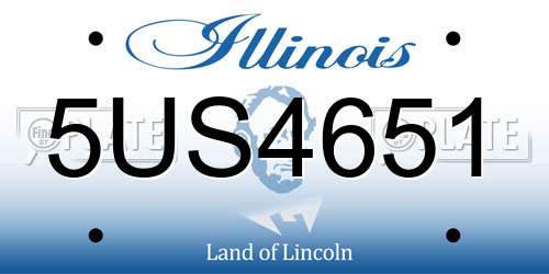 5US4651 Illinois License Plate