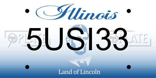 5USI33 Illinois License Plate