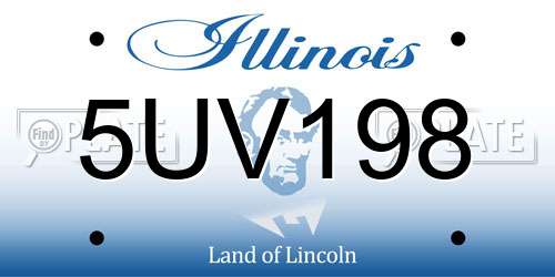 5UV198 Illinois License Plate