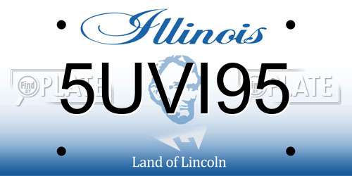 5UVI95 Illinois License Plate
