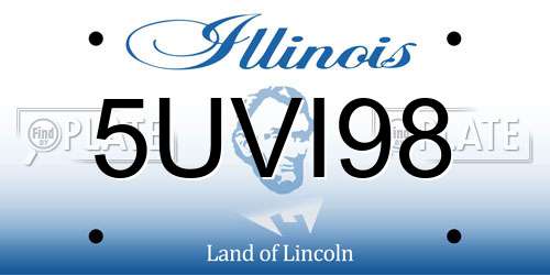 5UVI98 Illinois License Plate