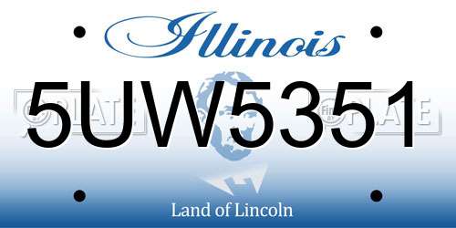5UW5351 Illinois License Plate