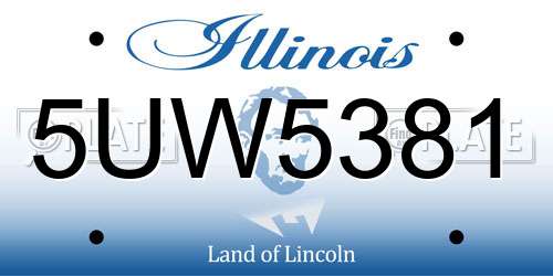 5UW5381 Illinois License Plate