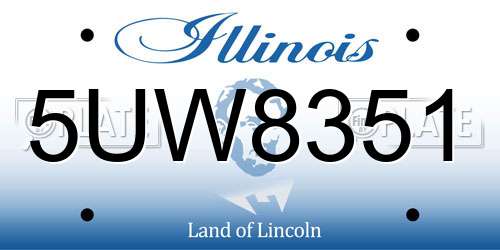 5UW8351 Illinois License Plate