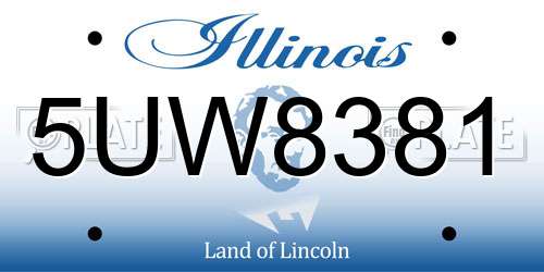 5UW8381 Illinois License Plate