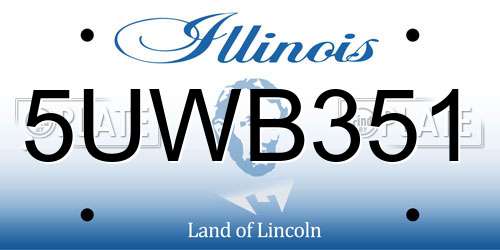 5UWB351 Illinois License Plate