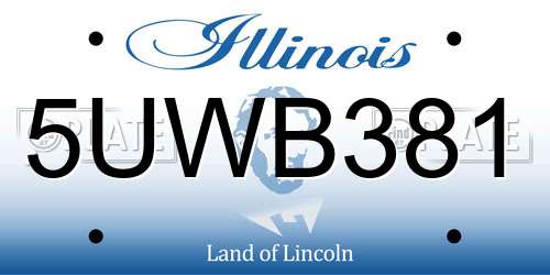 5UWB381 Illinois License Plate