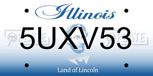 5UXV53 Illinois License Plate