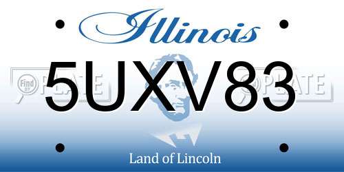 5UXV83 Illinois License Plate