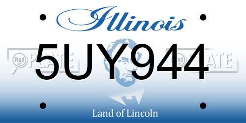 5UY944 Illinois License Plate