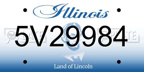 5V29984 Illinois License Plate