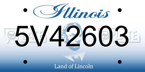 5V42603 Illinois License Plate