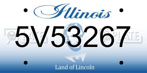 5V53267 Illinois License Plate