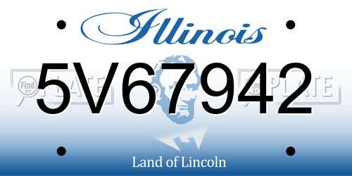 5V67942 Illinois License Plate