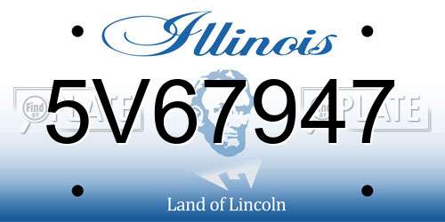 5V67947 Illinois License Plate