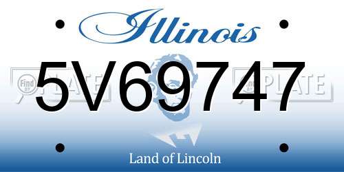5V69747 Illinois License Plate
