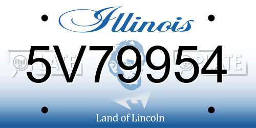 5V79954 Illinois License Plate