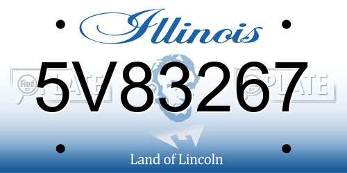 5V83267 Illinois License Plate