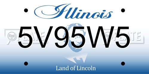 5V95W5 Illinois License Plate
