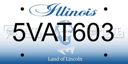 5VAT603 Illinois License Plate