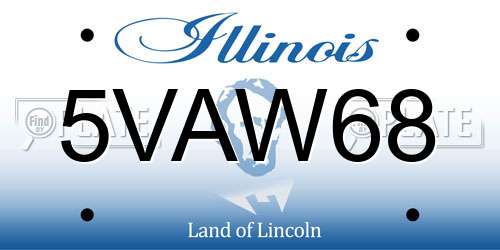 5VAW68 Illinois License Plate