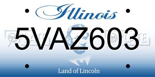 5VAZ603 Illinois License Plate