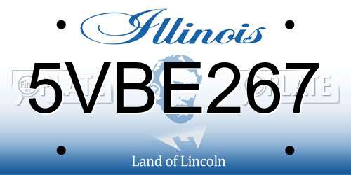 5VBE267 Illinois License Plate