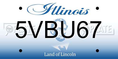 5VBU67 Illinois License Plate