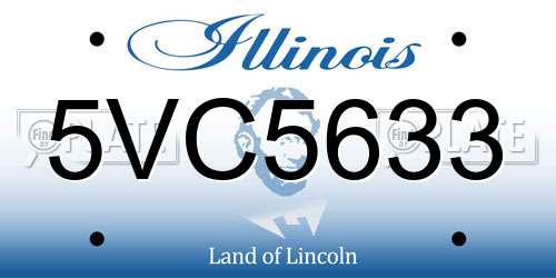 5VC5633 Illinois License Plate