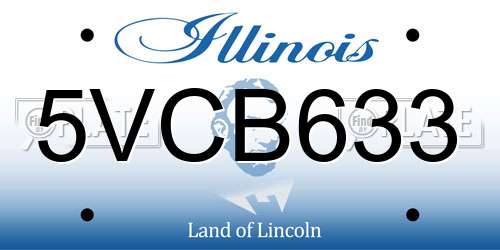 5VCB633 Illinois License Plate