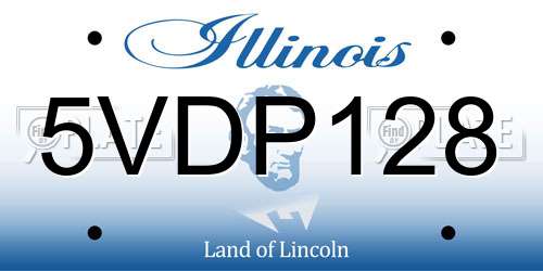 5VDP128 Illinois License Plate