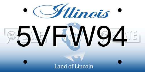 5VFW94 Illinois License Plate